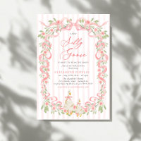 Dwaas Ganzen Roze Strik Bloemrozen Baby Shower