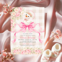 Dwaas Ganzen Schatje Ganzen Roze Gingham Baby Show