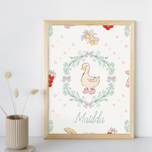 Dwaas Ganzen Thema Moppige Ganzen Roze Op Maat Perfect Poster