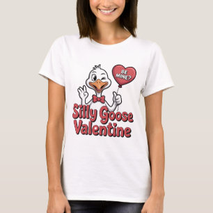 Dwaas Ganzen Valentijnsshirt - Schattige Knipogend T-shirt