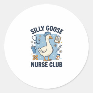 Dwaas Ganzen Verpleegstersclub Grappige Verpleegst Ronde Sticker