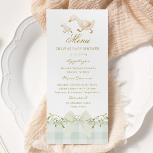 Dwaas Ganzengroen Gingham Menu