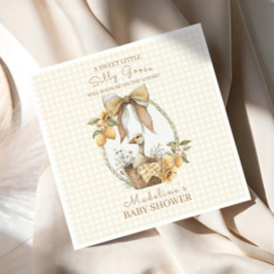 Dwaas Ganzje Citroen Waterverf Baby Shower Servet