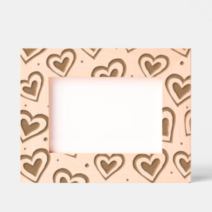 Dwaas Hart Gegraveerd Houten Frame Gegraveerde Lij