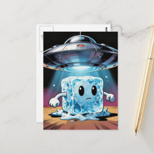 Dwaas ijsblokje UFO-ontvoering Briefkaart
