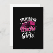 Dwaas Jochie Vrachtwagens Zijn Voor Meisjes Vracht Kaart (Voorkant / Achterkant)