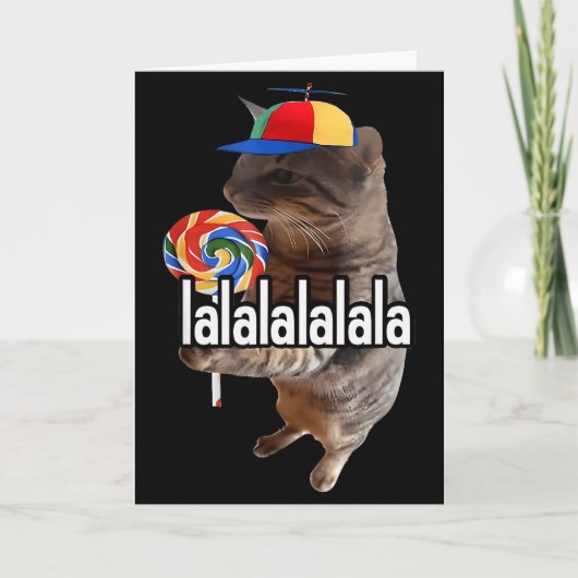 Dwaas kat met lolly meme  kaart (Voorkant)