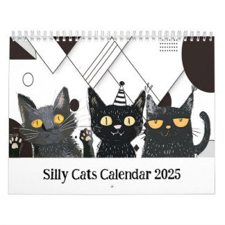 Dwaas Kat Zwart En Wit Kalender