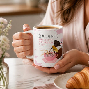 Dwaas koffiekopje Meisje in een mok koffiemok