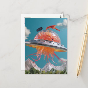 Dwaas Kreeft Vissen Surrealistische Kwallen UFO Co Briefkaart