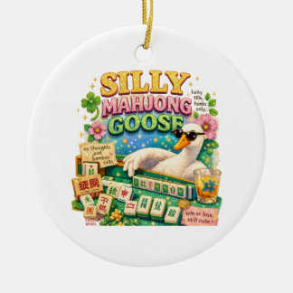 Dwaas Mahjong Gans Schattig Vogeltje Keramisch Ornament