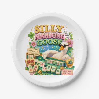 Dwaas Mahjong Gans Schattig Vogeltje Papieren Bordje