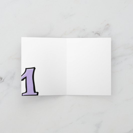 Dwaas Nummer 1 lavendel Notitiekaart (Binnen)