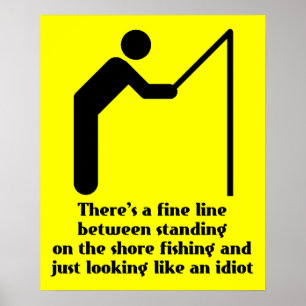 Dwaas Vissen Grappige Print Poster Bord Humor