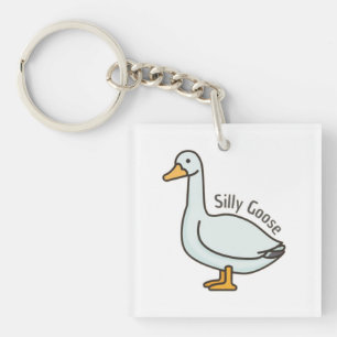Dwaasachtige Gans, Grappige Gans, Gans Liefhebber Sleutelhanger