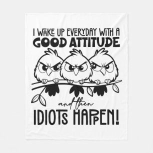Dwaasheden Gebeuren Funny Bird Quote Cadeaus Fleece Deken