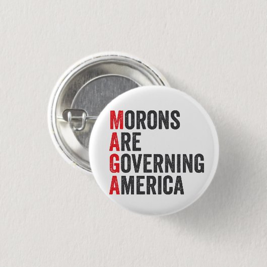 Dwaasheid regeert Amerika 4 juli  Ronde Button 3,2 Cm (Voorkant /achterkant)