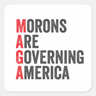 Dwaasheid regeert Amerika 4 juli Vierkante Sticker