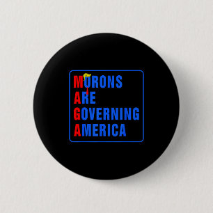 Dwaasheid regeert Amerika Grappig Trump 2024  Ronde Button 5,7 Cm