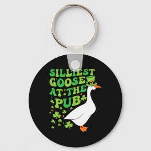 Dwaaste Gans Bij Het Café Funny Shamrock St. Patri Sleutelhanger