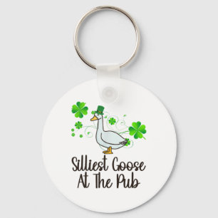 Dwaaste Gans Bij Het Café St. Patrick's Dag Grappi Sleutelhanger