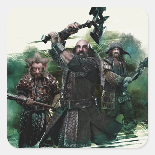 Dwalin, Nori en Bofur Graphic Vierkante Sticker (Voorkant)