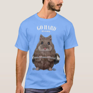 Dwarf Hamster Musea Training Weightlift Fitnes T-shirt
