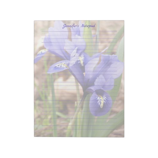 Dwarf Iris Floral Lined Notepad Notitieblok (Gedraaid)