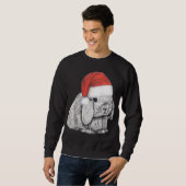 Dwarf Lop bezocht Bunny Rabbit in Santa Claus Chri Trui (Voorkant volledig)