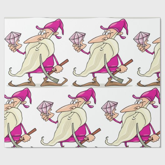 Dwarf met diamant cadeaupapier (Vlak)