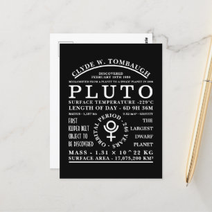 Dwarf Planet Pluto Gedetailleerd Astronomisch Symb Briefkaart