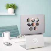 Dwarf Planets Sticker Sheet (Laptop op bureau)