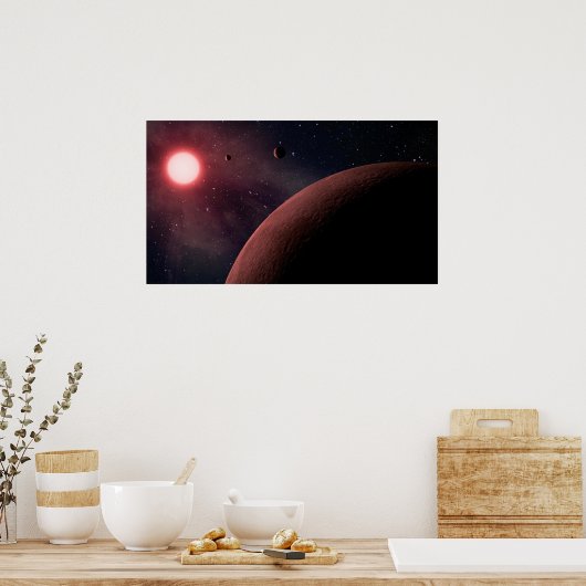 Dwarf Star Alien Planets Space Art Poster (Keuken)