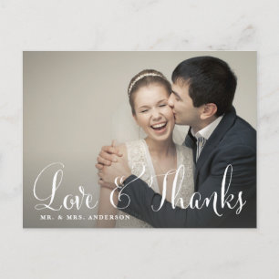 Dwars Whimsical Script Weddenschap Hartelijk dank Briefkaart