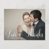 Dwars Whimsical Script Weddenschap Hartelijk dank  Briefkaart (Voorkant)