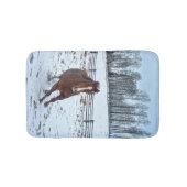 Dwarsboompaarden met ronddraaiende wintersneeuw badmat (Voorkant)