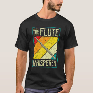 Dwarse Fluit Instrument De Fluit Fluisteraar Retro T-shirt