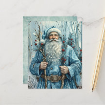Dwaze Blauwe Kerstman Scrapbook Papier
