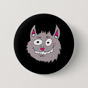Dwaze Cartoon Kattengezicht Ronde Button 5,7 Cm