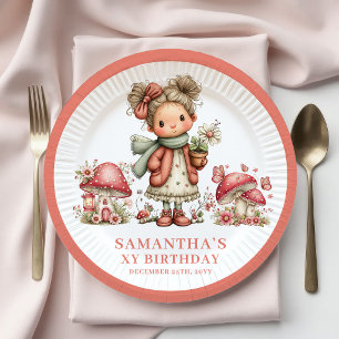 Dwaze Fee 8e Verjaardag Blush Roze Borden Papieren Bordje