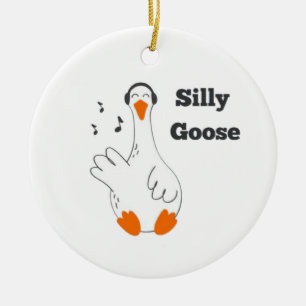 Dwaze gans, Grappige Gans, Gans Liefhebber Keramisch Ornament