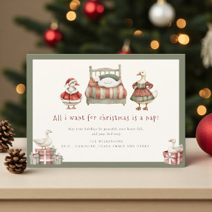 Dwaze Gans humor kerst wenskaart Feestdagenkaart