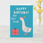 Dwaze gans kaart (Gele Bloem)