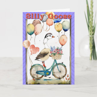 Dwaze Gans Kaart Ballonnen Felicitatiekaart Verjaa