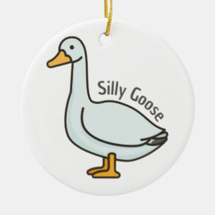 Dwaze gans keramisch ornament