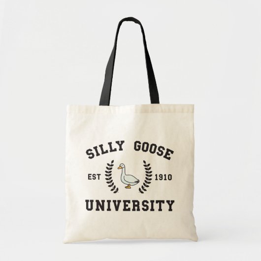 Dwaze Gekke Goose University Meme Tote Bag (Voorkant)