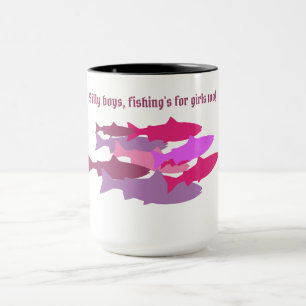 "Dwaze jongens..." Roze Camo Forel  Mok