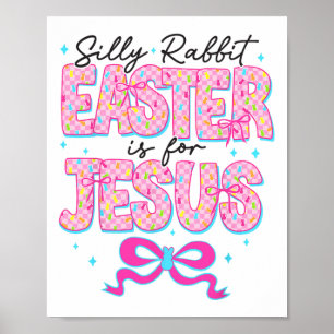 Dwaze Konijn Pasen Is Voor Jezus Religieus Christe Poster