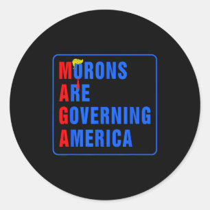 Dwazen Besturen Amerika Grappig Trump 2024 Ronde Sticker