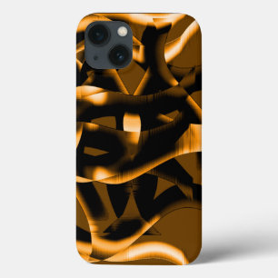 Dweilthoek van verbrande linten, zwart en sinaasap iPhone 13 hoesje